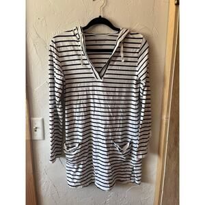 Coolibar‎ Striped Hooded Swim Coverup Sz S